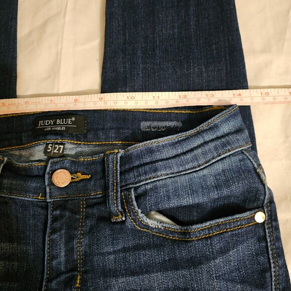 Judy Blue Womens Distressed Skinny Jeans Size 5/27 Dark Wash Denim - Picture 3 of 7